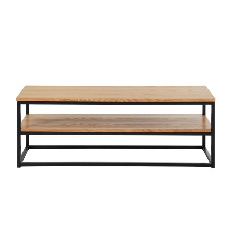 Meuble TV BRIXTON Bois et Métal Noir L120cm