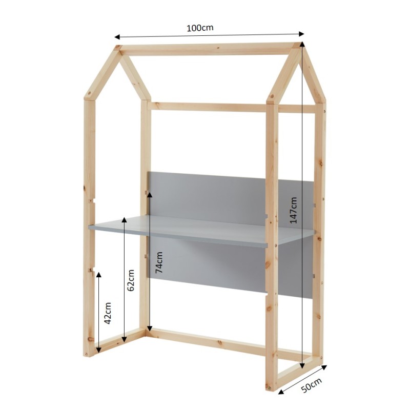 Bureau cabane TINY Gris L100cm