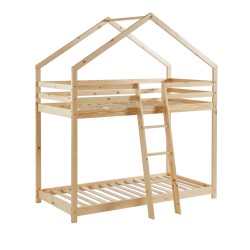 Lit superposé TINY Bois massif de Pin naturel 90x190cm