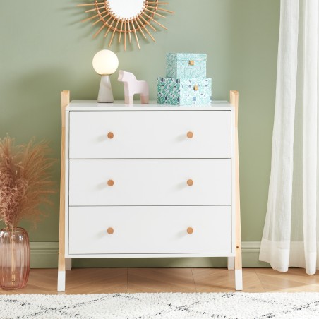 Commode TIPI blanc 3 tiroirs