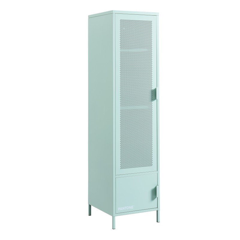 PANTONE Vestiaire en métal Vert Menthe 2 portes, 2 étagères