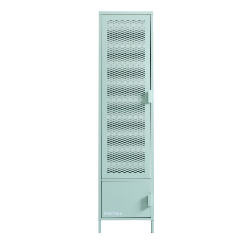 PANTONE Vestiaire en métal Vert Menthe 2 portes, 2 étagères