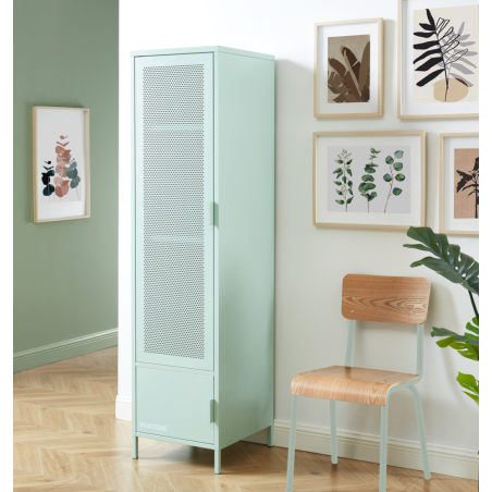 PANTONE Vestiaire en métal Vert Menthe 2 portes, 2 étagères