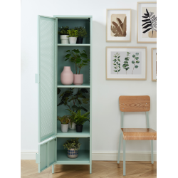 PANTONE Vestiaire en métal Vert Menthe 2 portes, 2 étagères
