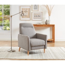 Fauteuil JOSEPH tissu gris inclinable