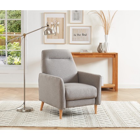 Fauteuil JOSEPH tissu gris inclinable