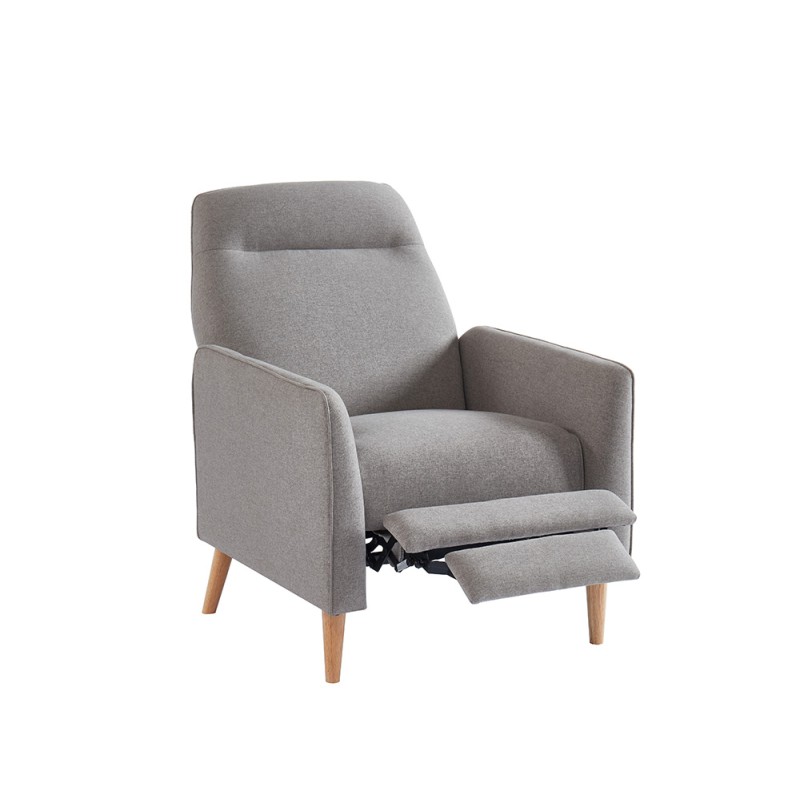 Fauteuil JOSEPH tissu gris inclinable
