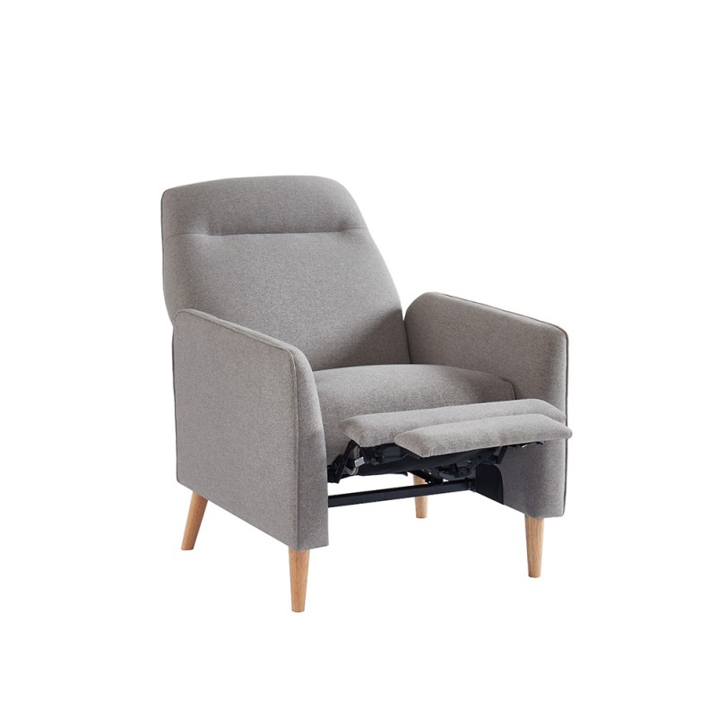 Fauteuil JOSEPH tissu gris inclinable