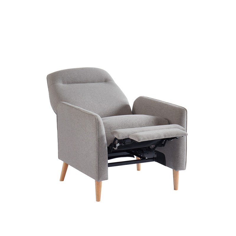 Fauteuil JOSEPH tissu gris inclinable