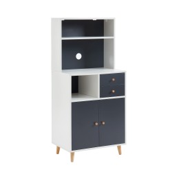 Buffet de cuisine MAX Blanc et gris foncé 2 tiroirs, 2 portes, 1 étagère