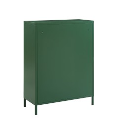 Buffet PANTONE Vert Olive en métal 2 portes et 2 étagères L75cm