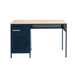 Bureau PANTONE Bleu nuit en métal 1 porte et 1 tiroir L120cm