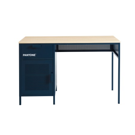Bureau PANTONE Bleu nuit en métal 1 porte et 1 tiroir L120cm