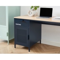 Bureau PANTONE Bleu nuit en métal 1 porte et 1 tiroir L120cm