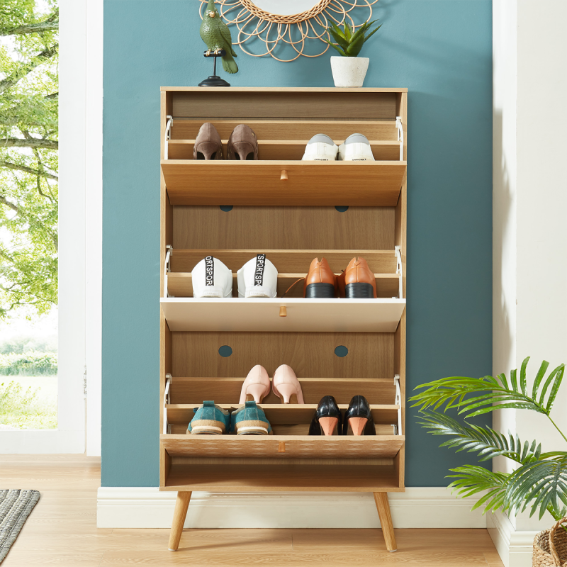 Meuble a chaussures LEIKAmotifs et effet bois 