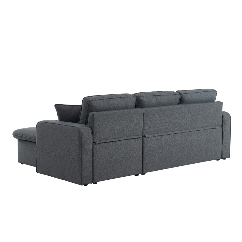 Canapé d'angle CANVAS tissu anthracite coffre angle convertible