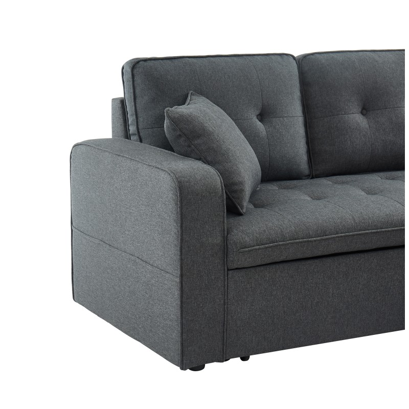 Canapé d'angle CANVAS tissu anthracite coffre angle convertible