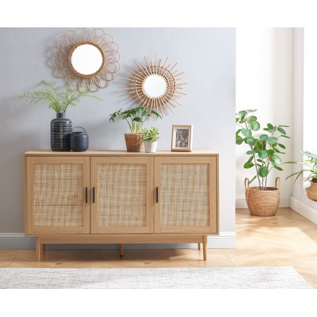Buffet AMANAcannage en rotin 3 portes
