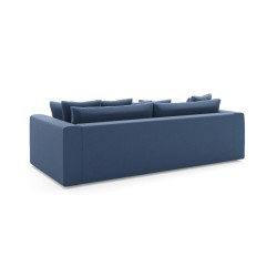 Canapé droit ADEL Cacharel fixe en velours bleu