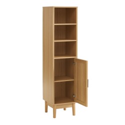 Colonne de salle de bain AMANA effet chêne et cannage rotin l30cm
