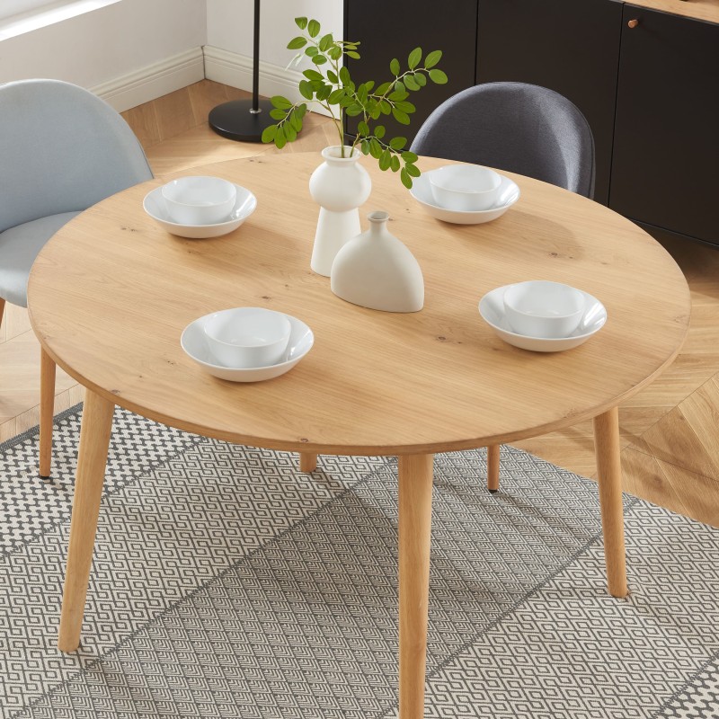 Table à manger ORATELLOplacage chêne 120cm