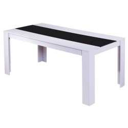 Table de séjour DAMIAnoir et blanc140cm