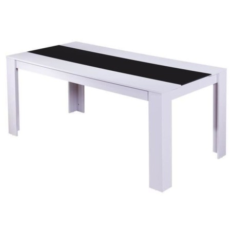 Table de séjour DAMIAnoir et blanc140cm