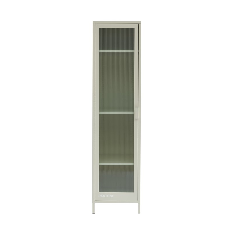 Vestiaire PANTONE beige sable porte en verre cannelé