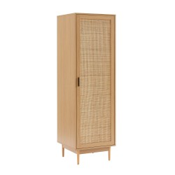 Armoire AMANA effet chêne et cannage rotin 1 porte h180cm