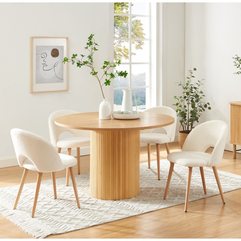 Table à manger ERNEST placage chêne 120cm