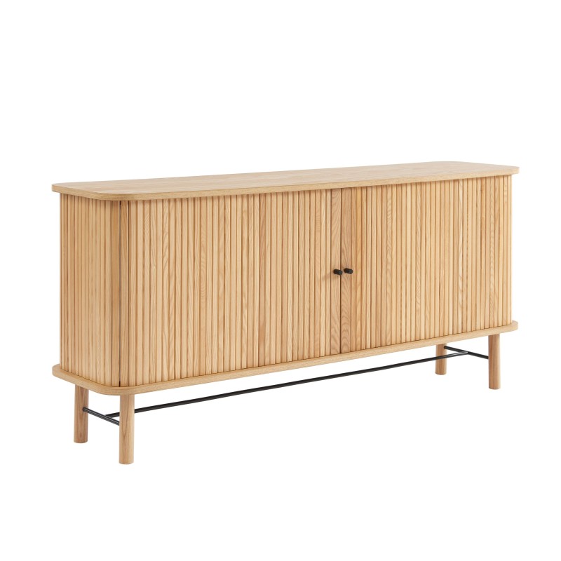 Buffet ERNEST 2 portes coulissantes 6 niches Bois, L160cm