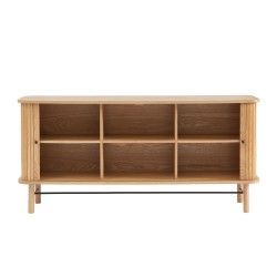 Buffet ERNEST 2 portes coulissantes 6 niches Bois, L160cm