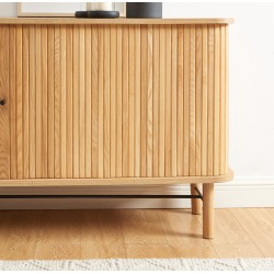 Buffet ERNEST 2 portes coulissantes 6 niches Bois, L160cm