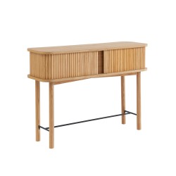 Console ERNEST 2 portes coulissantes 3 niches Bois, L110cm