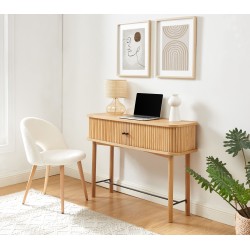 Console ERNEST 2 portes coulissantes 3 niches Bois, L110cm