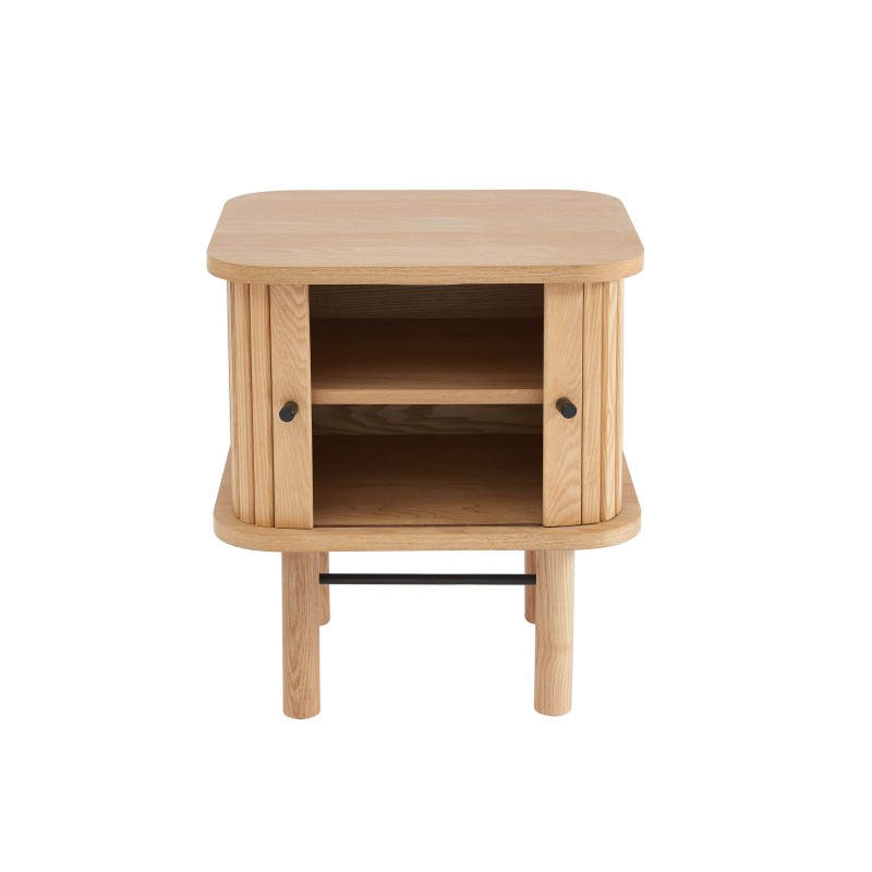Table de chevet ERNEST 2 portes coulissantes 2 niches Bois, L45cm