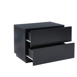 Table de chevet à led MORPHEE noire 2 tiroirs