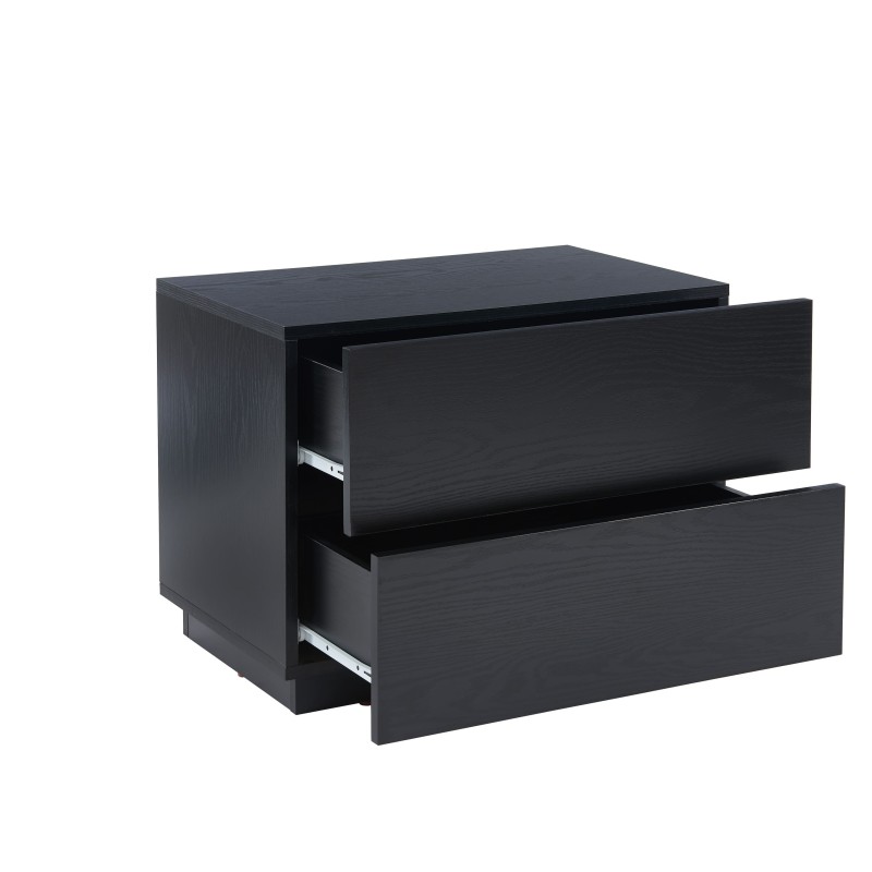 Table de chevet à led MORPHEE noire 2 tiroirs