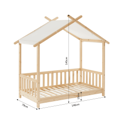 Lit tente TINY pin massif 70x140 sommier inclus