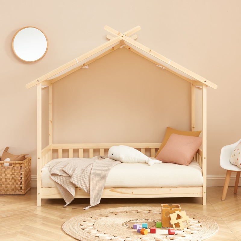 Lit tente TINY pin massif 70x140 sommier inclus