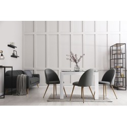 Table de séjour DAMIAnoir et blanc140cm