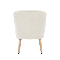 Fauteuil TIVOLI tissu bouclette blanc