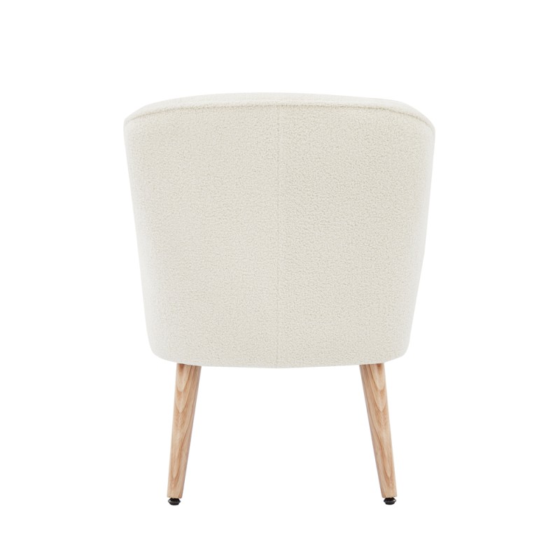 Fauteuil TIVOLI tissu bouclette blanc