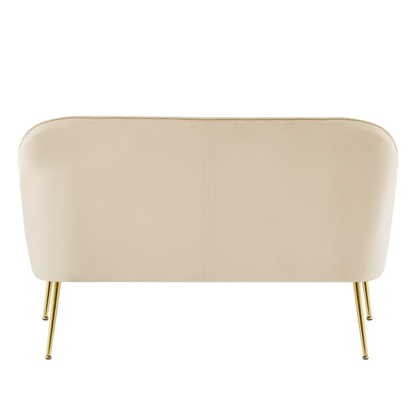 Canapé droit MARCELINO fixe velours beige 