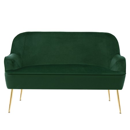 Canapé droit MARCELINO fixe velours vert 