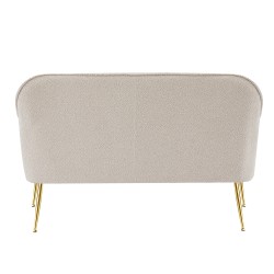 Canapé droit MARCELINO fixe tissu bouclette beige 