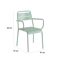 Lot de 2 chaises PANTONE en aluminium vert menthe