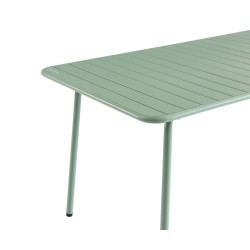 Table de jardin PANTONE en acier vert menthe 160x190 cm