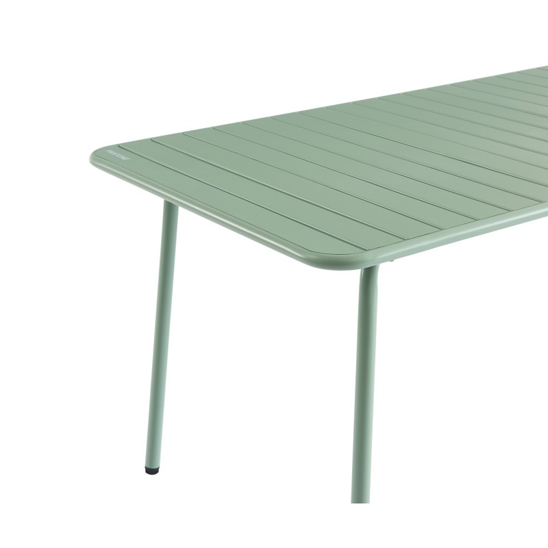 Table de jardin PANTONE en acier vert menthe 160x190 cm