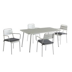 Table de jardin PANTONE en acier gris glacier 160x190 cm